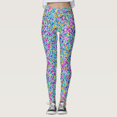 Moderne, farbenfrohe Punkte Wasserfarben Muster Leggings (Vorderseite)