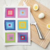 Moderne, farbenfrohe Quadrat Muster Mitte des Jahr Geschirrtuch (Viertel Falte)