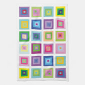 Moderne, farbenfrohe Quadrat Muster Mitte des Jahr Geschirrtuch (Vertikal)