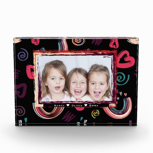 Moderne, farbenfrohe Regenbogen-Custom Fotoblock (Vorderseite)