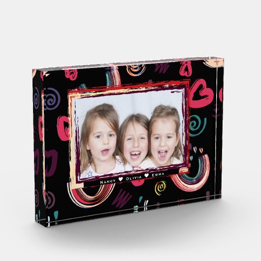 Moderne, farbenfrohe Regenbogen-Custom Fotoblock (Links)