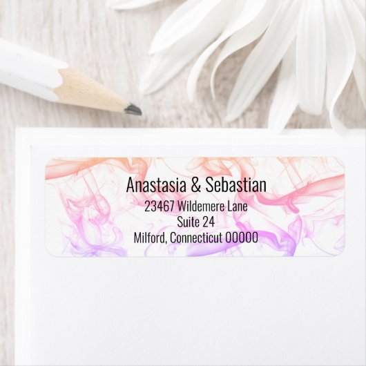 Moderne farbenfrohe Regenbogennebel-Hochzeitsvorla (Insitu)