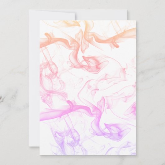 Moderne farbenfrohe Regenbogennebel-Hochzeitsvorla Einladung (Rückseite)