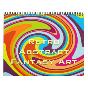 Moderne farbenfrohe retro abstrakte Fantasy-Kunst Kalender