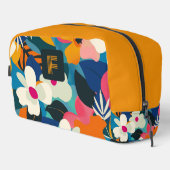 Moderne farbenfrohe Retro-Blume Mit Monogramm Waschbeutel (Rechte Ecke)