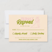 Moderne farbenfrohe Retro Fun Funky Einzigartige H RSVP Karte (Vorderseite)