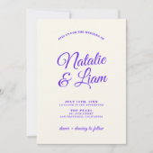 Moderne farbenfrohe Retro Fun Funky Foto Wedding Einladung (Vorderseite)