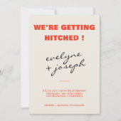 Moderne farbenfrohe Retro Fun Funky QR Code Weddin Einladung (Vorderseite)