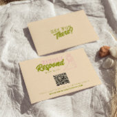Moderne farbenfrohe Retro Fun Funky QR Code Weddin RSVP Karte