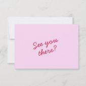 Moderne, farbenfrohe Retro Fun Funky Wedding RSVP Karte (Rückseite)