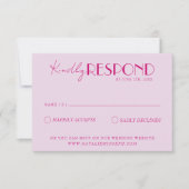 Moderne, farbenfrohe Retro Fun Funky Wedding RSVP Karte (Vorderseite)