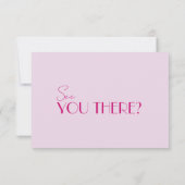 Moderne, farbenfrohe Retro Fun Funky Wedding RSVP Karte (Rückseite)