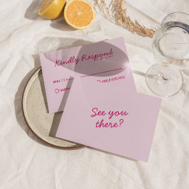 Moderne, farbenfrohe Retro Fun Funky Wedding RSVP Karte