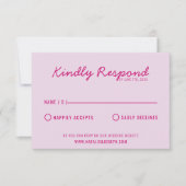 Moderne, farbenfrohe Retro Fun Funky Wedding RSVP Karte (Vorderseite)