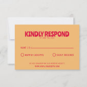 Moderne farbenfrohe Retro Fun kühne einzigartige H RSVP Karte (Vorderseite)