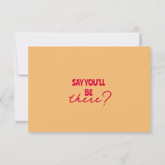 Moderne farbenfrohe Retro Fun kühne einzigartige H RSVP Karte (Rückseite)