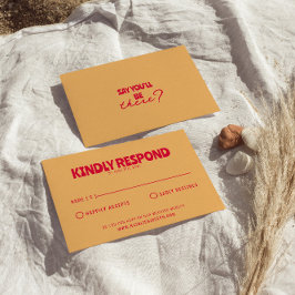 Moderne farbenfrohe Retro Fun kühne einzigartige H RSVP Karte