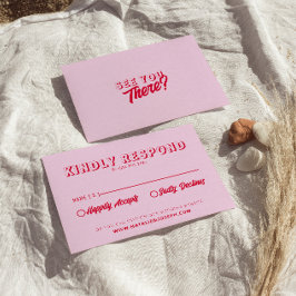 Moderne farbenfrohe Retro Fun kühne einzigartige H RSVP Karte