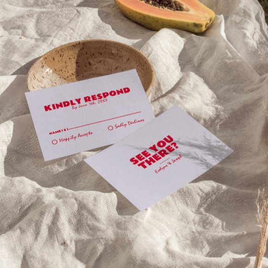 Moderne farbenfrohe Retro Fun kühne einzigartige H RSVP Karte