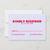 Moderne farbenfrohe Retro Fun kühne einzigartige H RSVP Karte (Vorderseite)