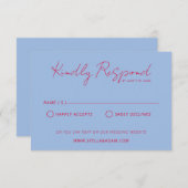 Moderne farbenfrohe Retro Fun Wedding einfache Web RSVP Karte (Vorne/Hinten)