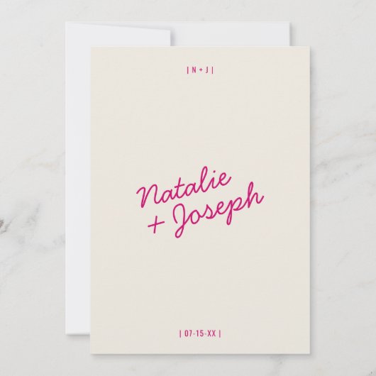 Moderne farbenfrohe Retro Fun Whimsical Script Hoc Einladung (Rückseite)