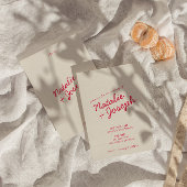 Moderne farbenfrohe Retro Fun Whimsical Script Hoc Einladung