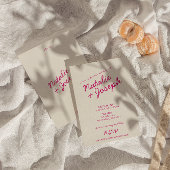 Moderne farbenfrohe Retro Fun Whimsical Script Hoc Einladung