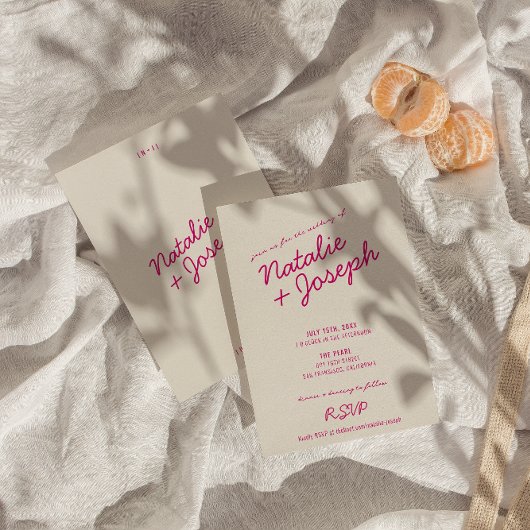 Moderne farbenfrohe Retro Fun Whimsical Script Hoc Einladung