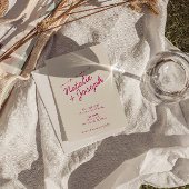 Moderne farbenfrohe Retro Fun Whimsical Script Hoc Einladung