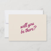 Moderne, farbenfrohe Retro Fun Whimsical Wedding RSVP Karte (Rückseite)