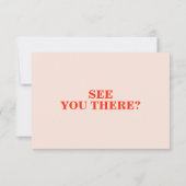 Moderne farbenfrohe Retro Funky Bright Bold Weddin RSVP Karte (Rückseite)