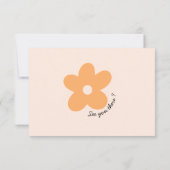 Moderne farbenfrohe Retro Funky Einzigartige Hochz RSVP Karte (Rückseite)