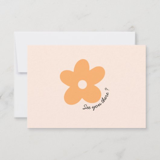 Moderne farbenfrohe Retro Funky Einzigartige Hochz RSVP Karte (Rückseite)