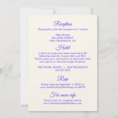 Moderne, farbenfrohe Retro Funky in einer Hochzeit Einladung (Rückseite)