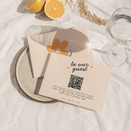 Moderne farbenfrohe Retro Funky Unique QR Code Wed RSVP Karte