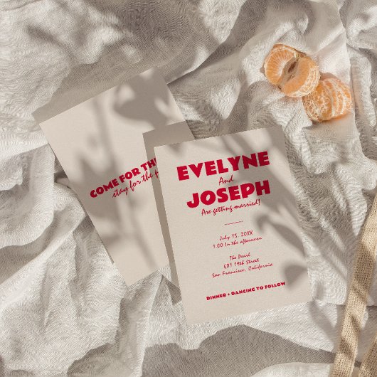 Moderne farbenfrohe Retro kühne Funky Einzigartige Einladung