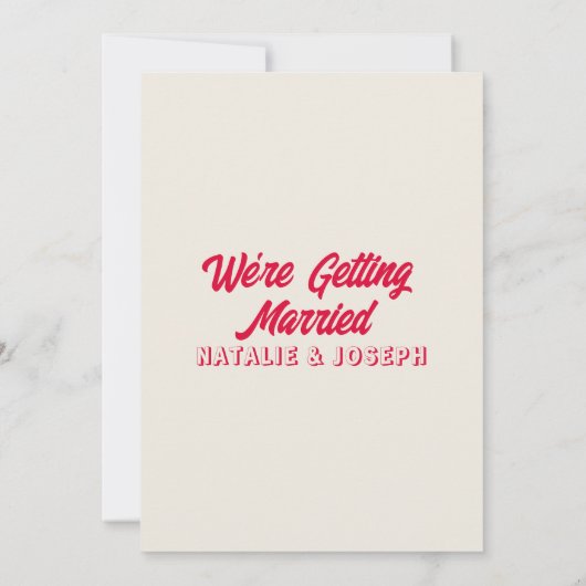 Moderne, farbenfrohe Retro muffige Whimsical Weddi Einladung (Rückseite)