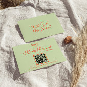 Moderne farbenfrohe Retro QR Code Ribbon Wedding RSVP Karte