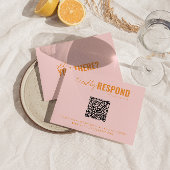 Moderne farbenfrohe Retro QR Code Whimsical Weddin RSVP Karte