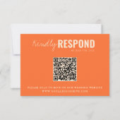 Moderne farbenfrohe Retro Whimsical QR Code Hochze RSVP Karte (Vorderseite)