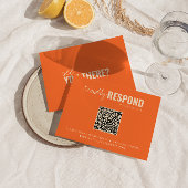 Moderne farbenfrohe Retro Whimsical QR Code Hochze RSVP Karte