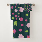 Moderne farbenfrohe romantische Blumenmuster Trend Badhandtuch Set (Insitu)
