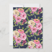 Moderne farbenfrohe rosa florale Erste Heilige Kom Einladung (Rückseite)