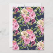 Moderne farbenfrohe rosa florale Erste Heilige Kom Einladung (Rückseite)