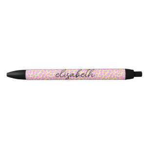 Moderne farbenfrohe rosa Leoparden-Skin-Muster-Mon Kugelschreiber