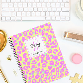 Moderne farbenfrohe rosa Leoparden-Skin-Muster-Mon Notizblock