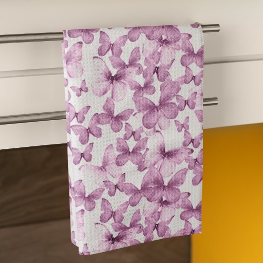 Moderne farbenfrohe rosa Schmetterlinge Geschirrtuch