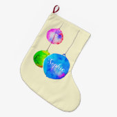 Moderne farbenfrohe rosa und blaue Weihnachten Großer Weihnachtsstrumpf (Vorderansicht (hängend))