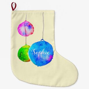 Moderne farbenfrohe rosa und blaue Weihnachten Großer Weihnachtsstrumpf